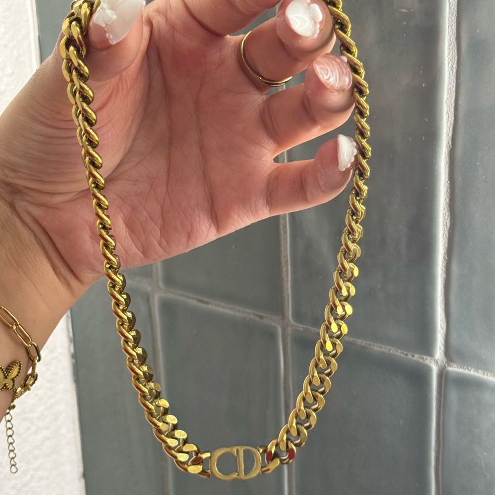 Gold Chain Necklace with CD Logo